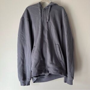 Blue grey zip up sweater